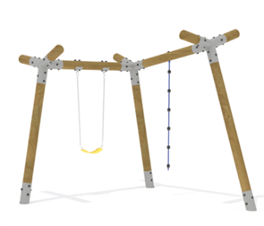 Качели с подвесом и канатом 4000х3500х3100 мм 10161
